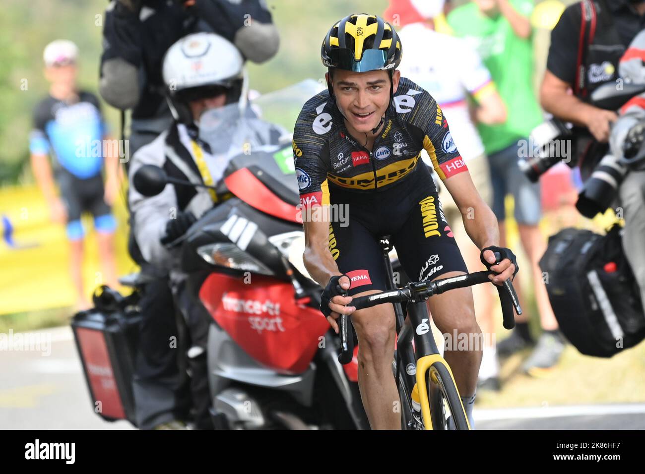KUSS Sepp (USA) von JUMBO - VISMA gewinnt schließlich die Etappe, die hier während der Etappe 15 der Tour de France, Sonntag, 11. Juli 2021, zu sehen ist. Bildnachweis sollte lauten: David Stockman/GodingImages Stockfoto