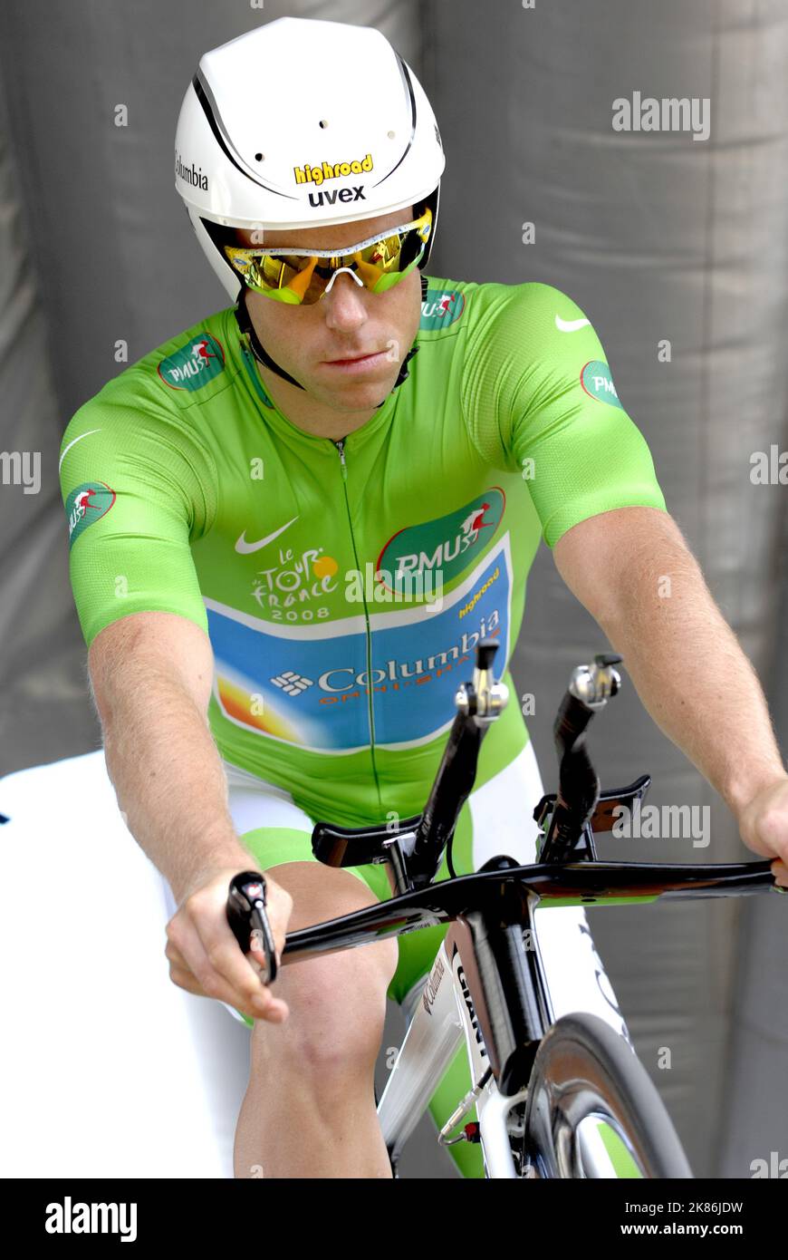 Luxemburgs Kim Kirchen vor der vierten Etappe der Tour de France Stockfoto