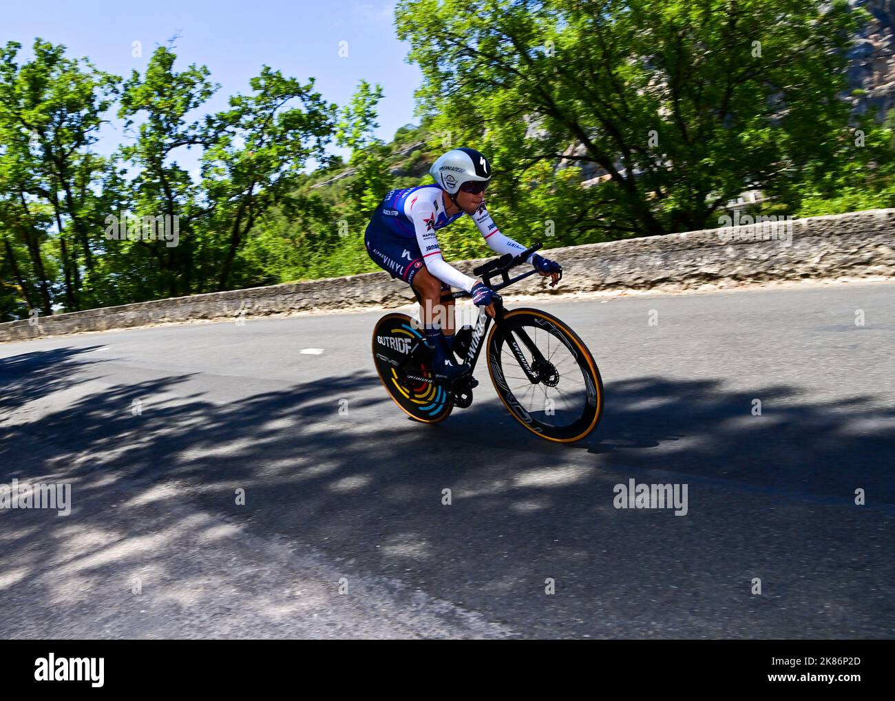 Mattia CATTANEO, Quick-Step Alpha Vinyl Team in Aktion während der Etappe 20 der Tour De France, Lacapelle-Marival nach Rocamadour, am Samstag, 23.. Juli 2022 Credit: Pete Goding/Godingimages/PA Images Stockfoto