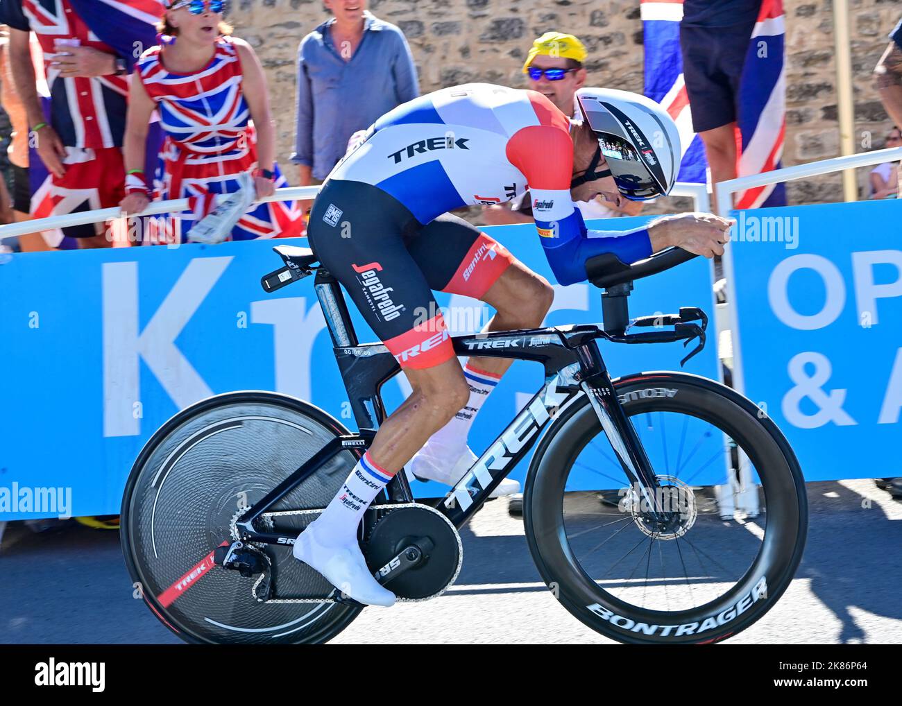 niederländische Zeitfahrmeisterin, Bauke MOLLEMA, Trek - Segafredo in Aktion während der Etappe 20 der Tour De France, Lacapelle-Marival nach Rocamadour, am Samstag, 23.. Juli 2022 Credit: Pete Goding/Godingimages/PA Images Stockfoto