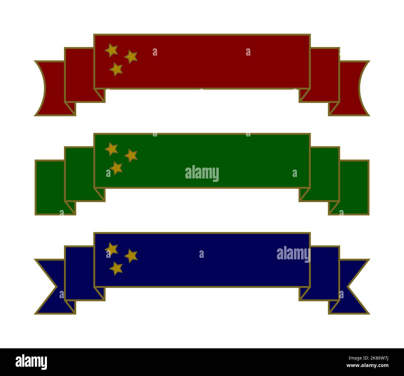 3 Banner, Weihnachten, Sterne, rot, grün, Blau, Namensschilder, Geschenkkarten Stock Vektor