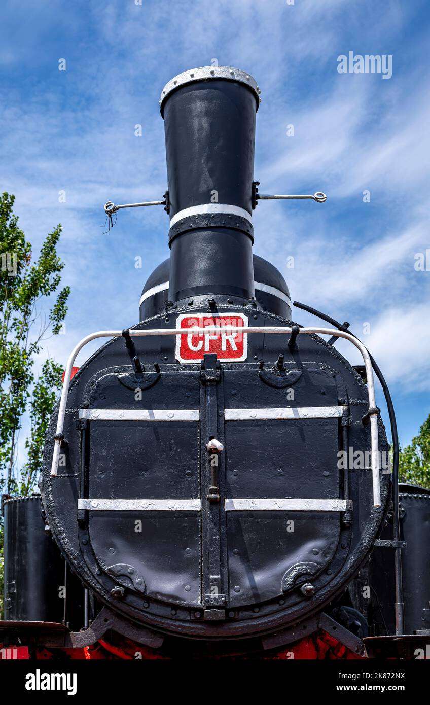 Bauteile einer Dampflokomotive. Stockfoto