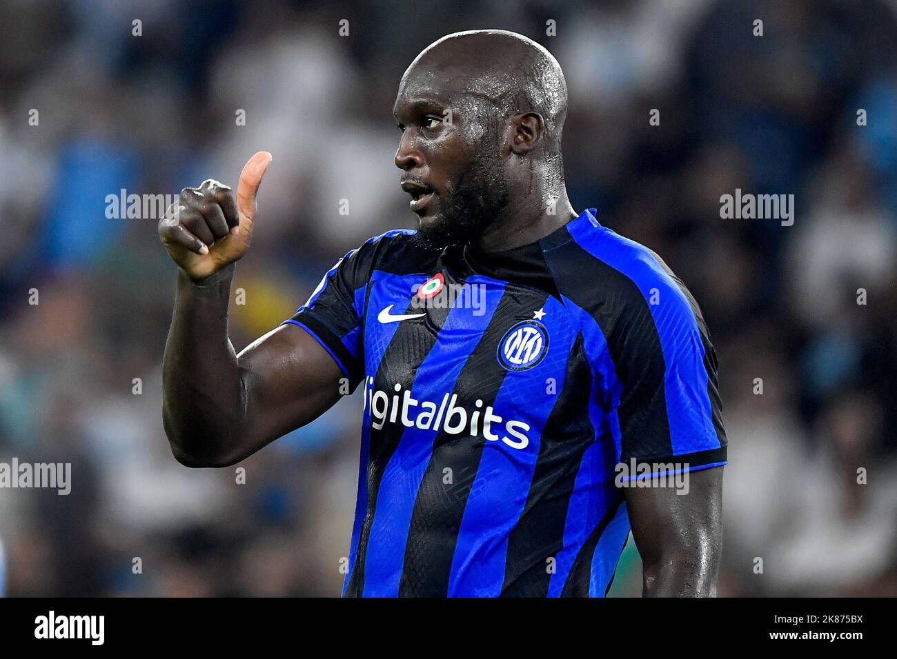 Romelu Lukaku vom FC Internazionale beim Fußballspiel der Serie A zwischen SS Lazio und FC Internazionale im Olimpico-Stadion in Rom (Italien), Augus Stockfoto