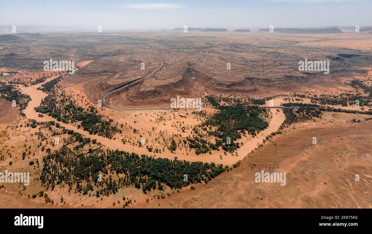 Die Oase von Diouk, Mauretanien, Sahara, Westafrika, Afrika Stockfoto