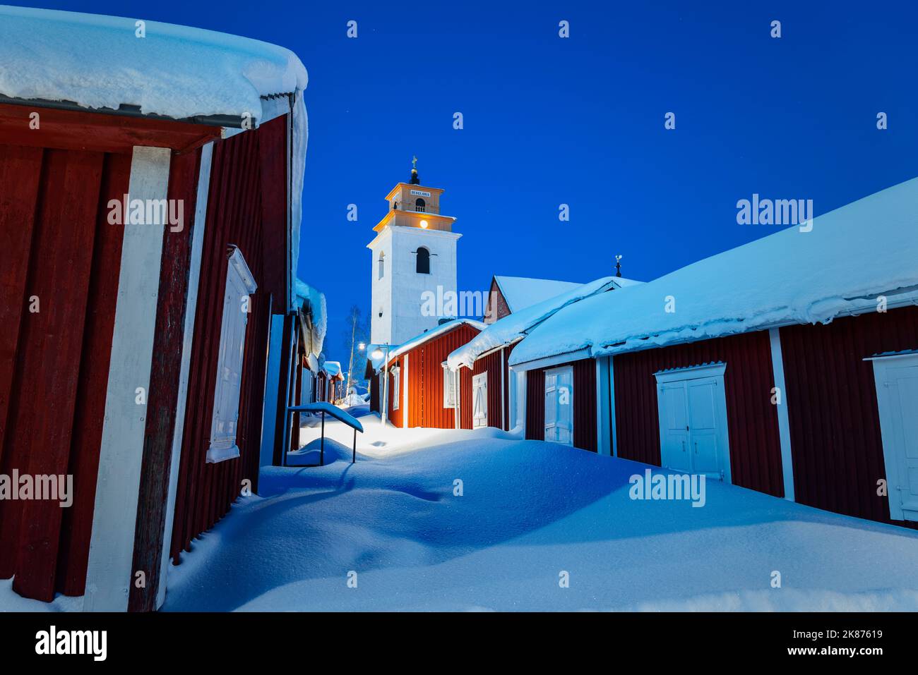 Altstadt von Gammelstad, UNESCO-Weltkulturerbe, Lulea, Norrbotten, Norrland, Schwedisch Lappland, Schweden, Skandinavien, Europa Stockfoto