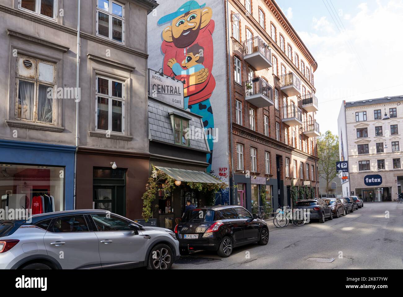 Hotel Central in Vesterbro, Kopenhagen Stockfoto