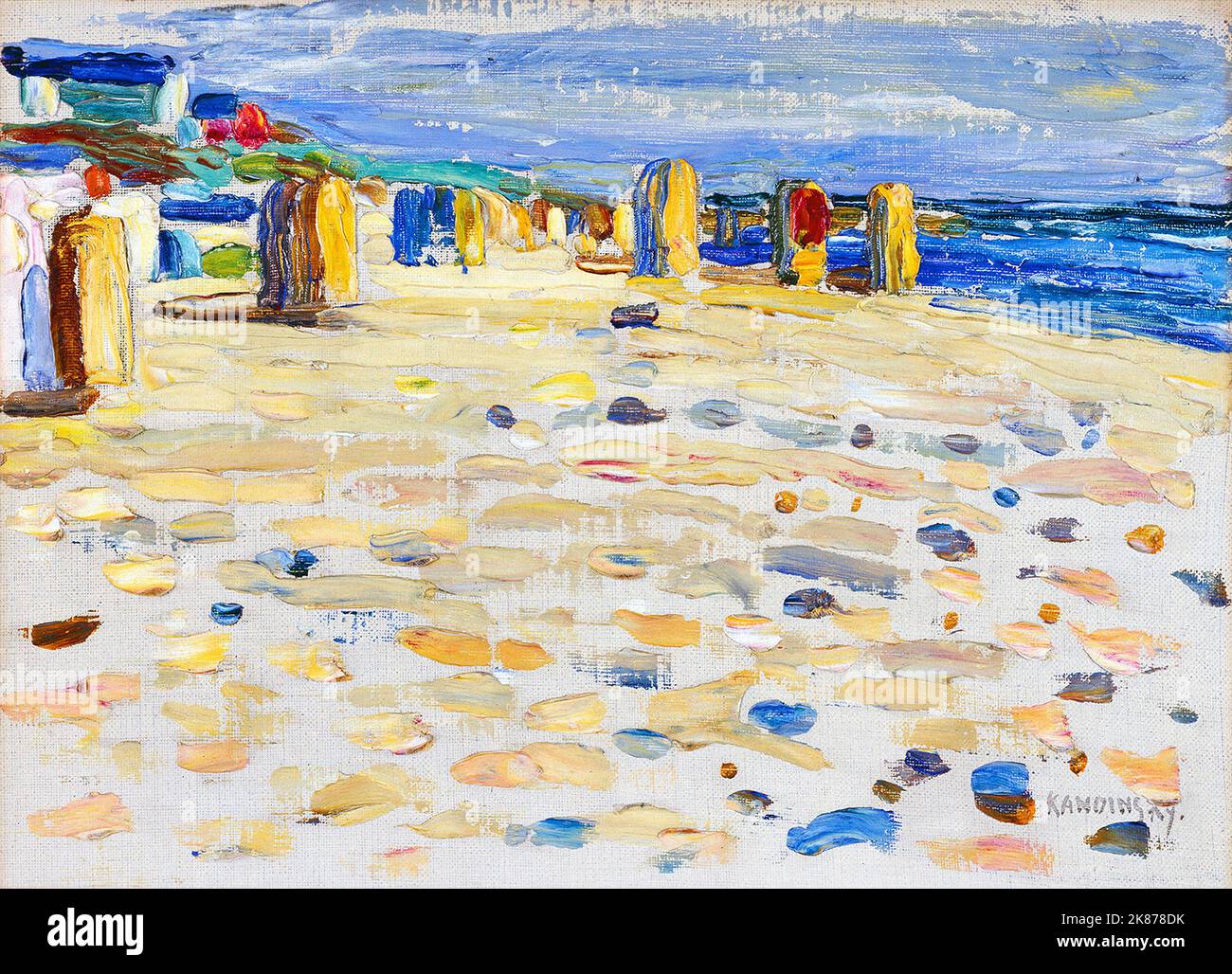 Die Strandstühle. Von Wassily Kandinsky 1904 (Holland). Lenbachhaus Kunstmuseum in München, Deutschland Stockfoto