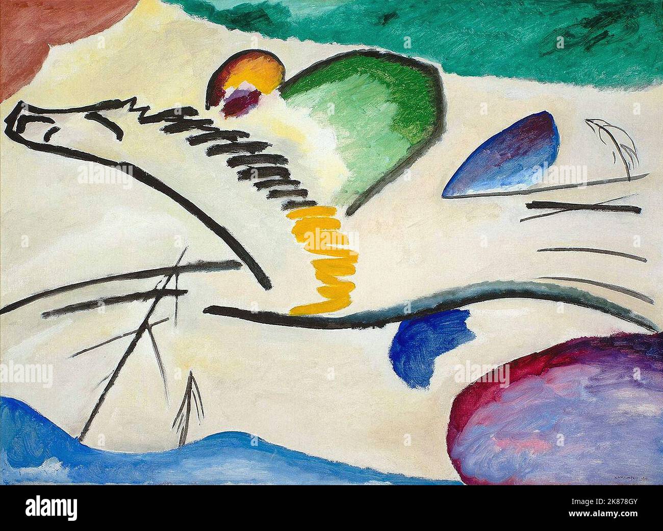 Das lyrische von Wassily Kandinsky 1911. Museum Boijmans Van Beuningen in Rotterdam, Holland Stockfoto