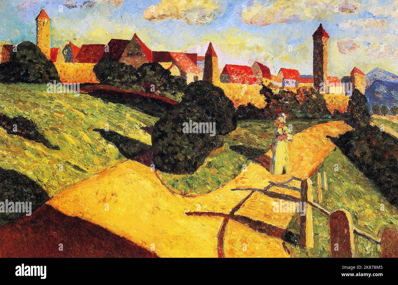 Altstadt von Wassily Kandinsky 1902. Nationalmuseum für Moderne Kunst in Paris, Frankreich Stockfoto