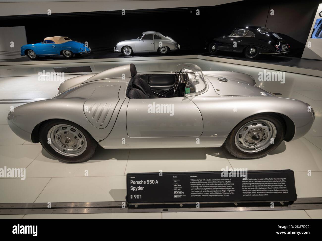 1957 Porsche 550A Spyder Rennwagen, das Porsche Museum, Stuttgart, Deutschland Stockfoto