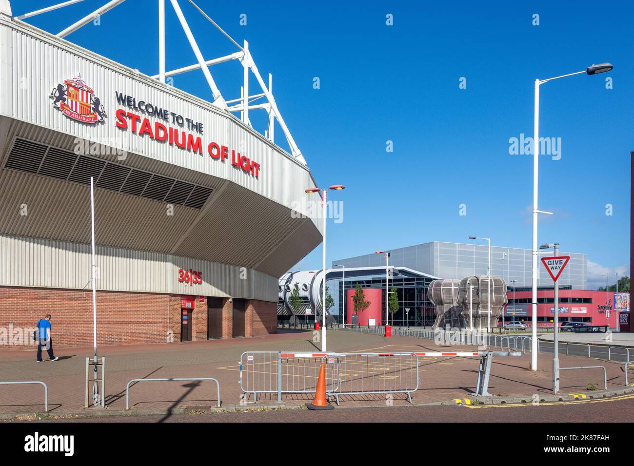 Stadion des Lichts und Sunderland Aquatic Centre, Vaux Brewery Way, Schafhürden, Stadt Sunderland, Tyne und Wear, England, Vereinigtes Königreich Stockfoto