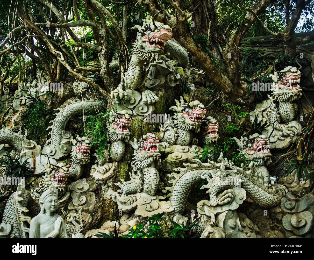 Architektonisches Detail der Marmorberge, Da Nang City, Vietnam, Südostasien Stockfoto