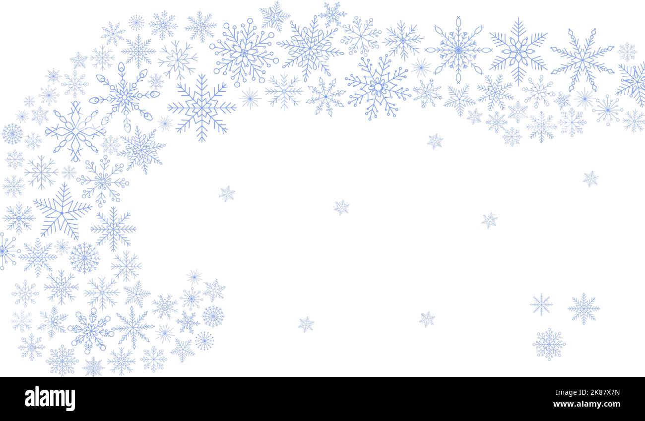 Schneeflocken festliche Weihnachten Vorlage Vektor-Illustration, Neujahr Feiertag Feier Hintergrund mit Platz für Text, Karte, Poster, Banner desi Stock Vektor