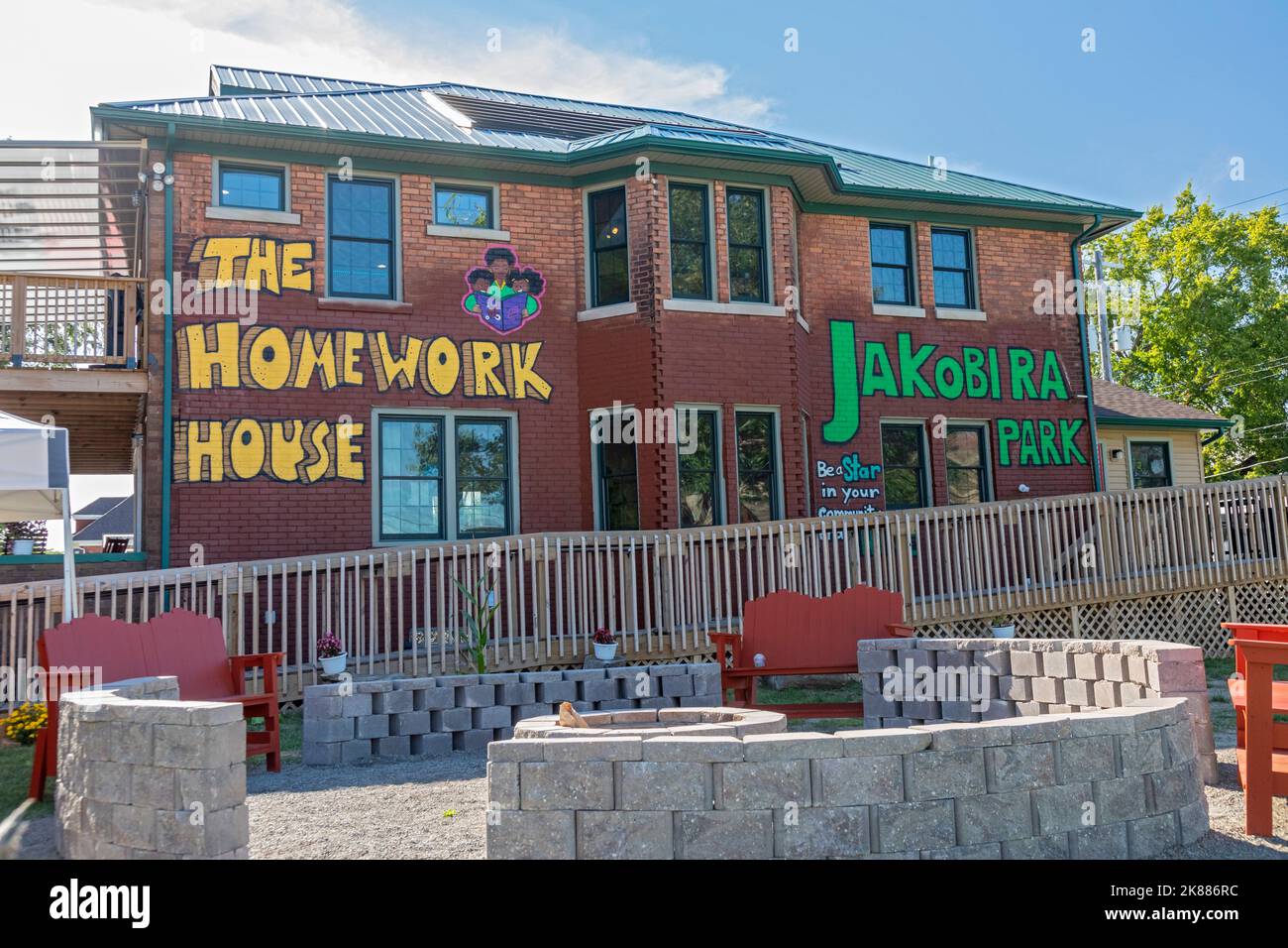 Highland Park, Michigan - The Homework House hilft Studenten in dieser einkommensschwachen Gemeinschaft mit Nachhilfe, Mahlzeiten, Hausaufgabenhilfe und GED-Tests. Es hat Stockfoto