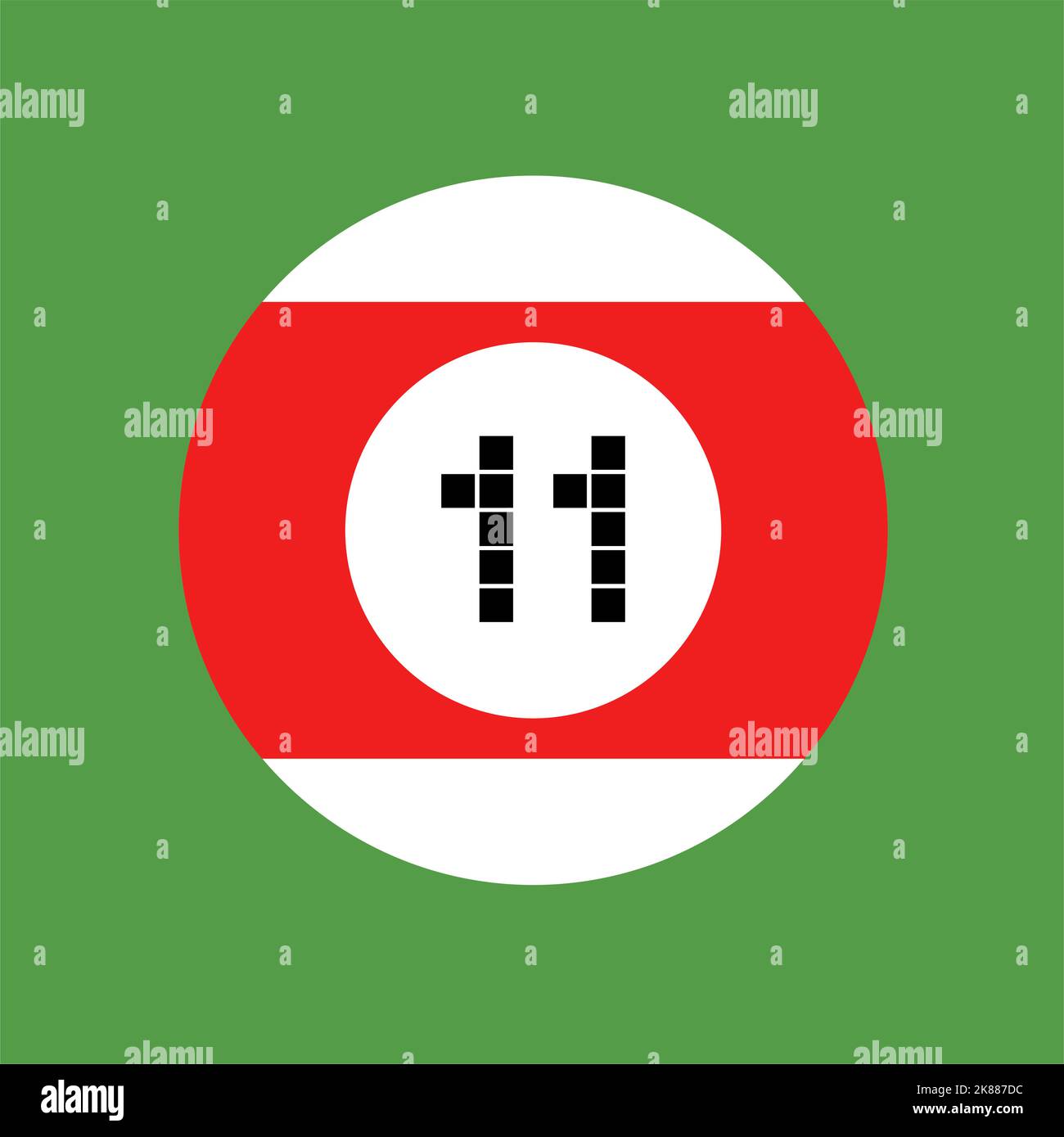 Billard Ball Nummer elf Stock Vektor
