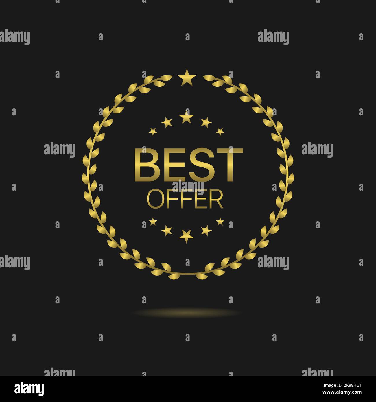 Bestes Angebot Lorbeerkranz Etikett Stock Vektor