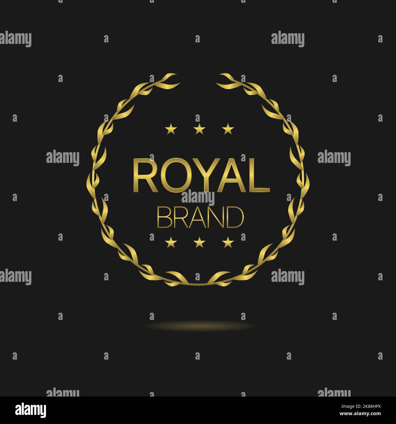 Royal Marke Golden Lorbeerkranz Label Stock Vektor