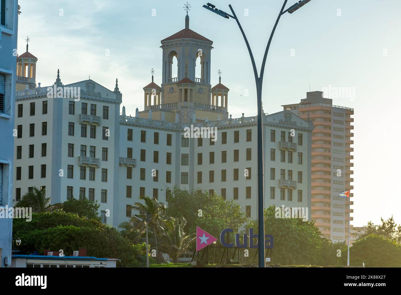 Die Außenwand oder Fassade des Hotels Nacional de Cuba in Havanna Stockfoto
