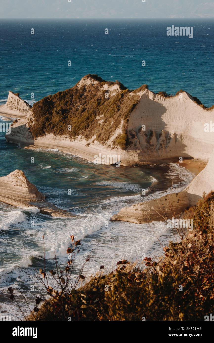 Wunderschöne Aussicht auf Kap Drastis auf der Insel Korfu in Griechenland Stockfoto