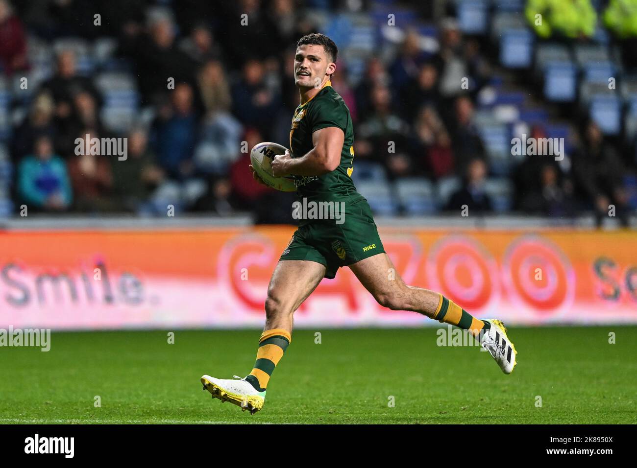 Coventry, Großbritannien. 21. Oktober 2022. Jack Wighton aus Australien beim Rugby League World Cup 2021 Spiel Australien gegen Schottland in der Coventry Building Society Arena, Coventry, Großbritannien, 21.. Oktober 2022 (Foto von Craig Thomas/News Images) in Coventry, Großbritannien am 10/21/2022. (Foto von Craig Thomas/News Images/Sipa USA) Quelle: SIPA USA/Alamy Live News Stockfoto