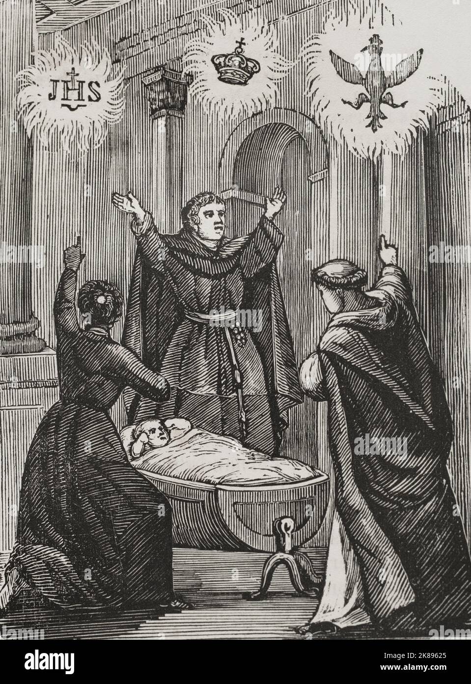 Auguries und Vorhersagen über die Geburt des Prinzen von Asturien, Ferdinand. Stockfoto