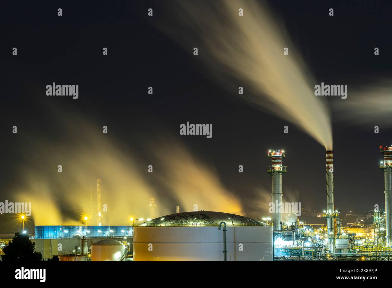 Repsol-YPF Öl-Raffinerie. Tarragona Provinz, Katalonien, Spanien Stockfoto