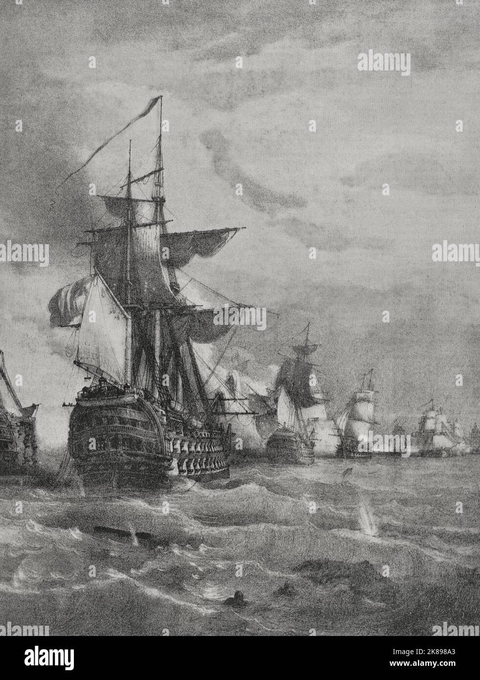 Schlacht von Trafalgar. Stockfoto