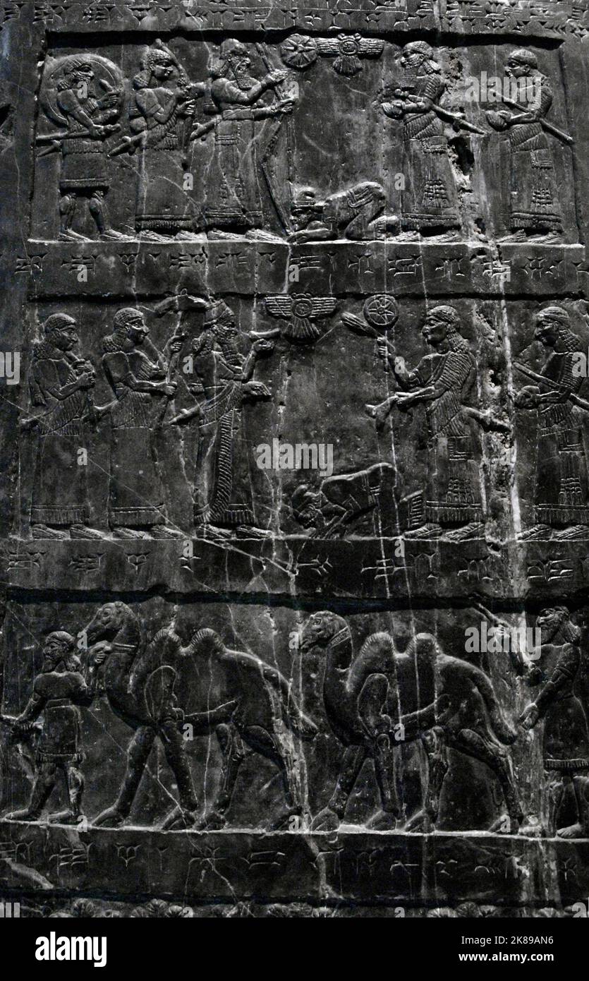 Schwarzer Obelisk von Shalmaneser III. Stockfoto