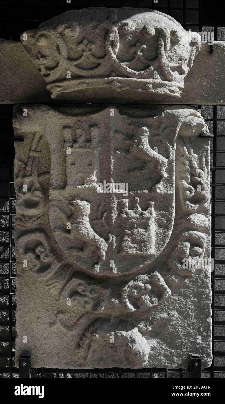 Wappen Spaniens mit Fleece. Stockfoto