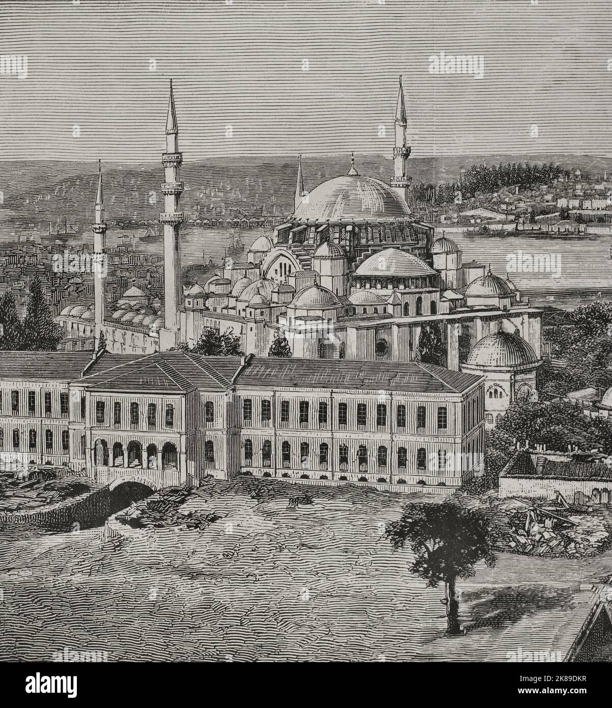 Die Suleymaniye Moschee wurde vom Architekten Mimar Sinan entworfen. Stockfoto
