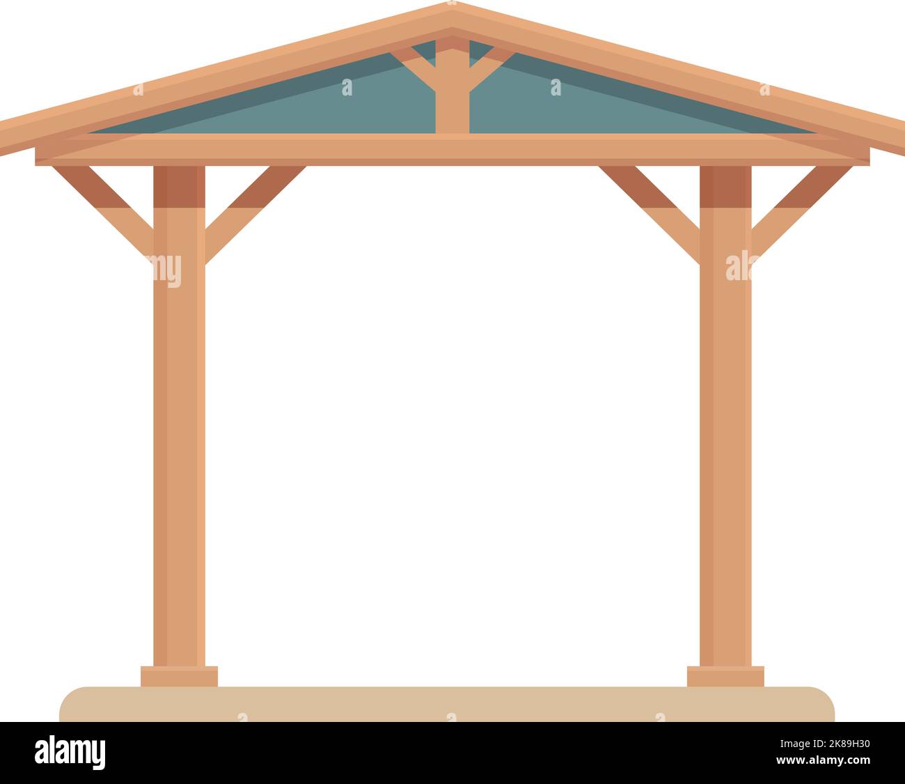 Shelter Pergola Symbol Cartoon-Vektor. Holzterrasse. Hausbau Stock Vektor