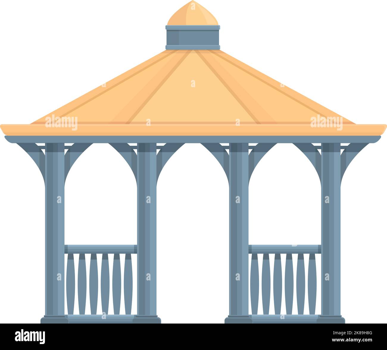 Cartoon-Vektor mit Symbol für Straßenschutz. Pergola Haus. Parkgebäude Stock Vektor