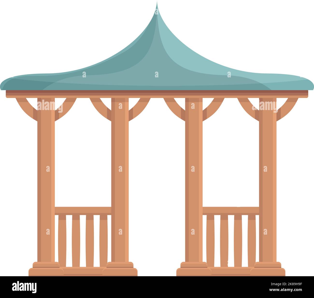 Pergola Haus Symbol Cartoon-Vektor. Hochzeitsgebäude. Schutzholz Stock Vektor