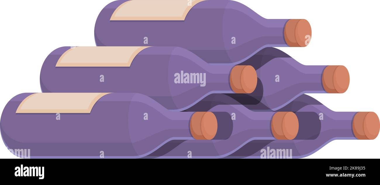 Weinflasche Stapel Symbol Cartoon Vektor. Keller Weingut. Lagern Sie Getränke Stock Vektor
