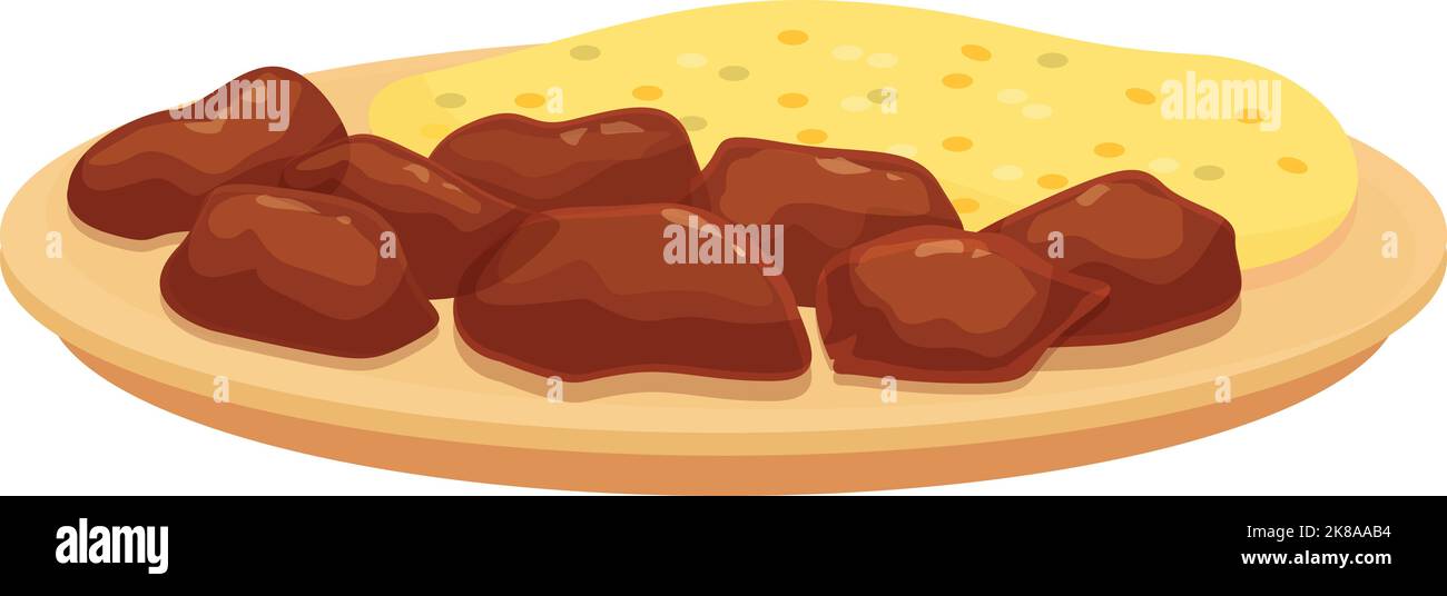 Cartoon-Vektor für Fleisch-Lebensmittel-Symbole. Karibischer Teller. Kubanisches Gericht Stock Vektor