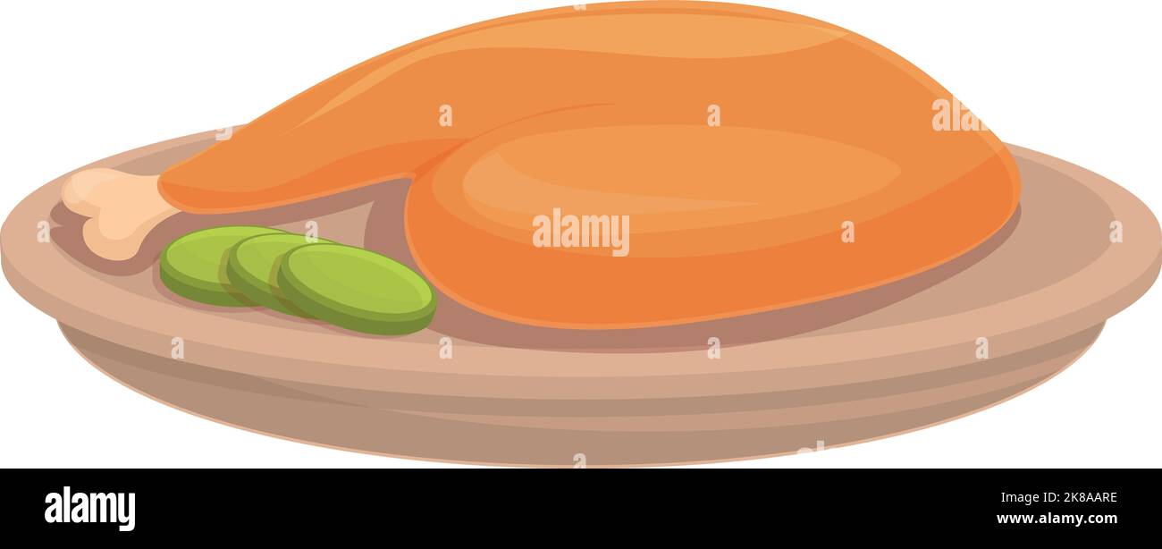 Cartoon-Vektor für Grillhähnchen-Symbol. Karibisches Essen. Gericht gebraten Stock Vektor