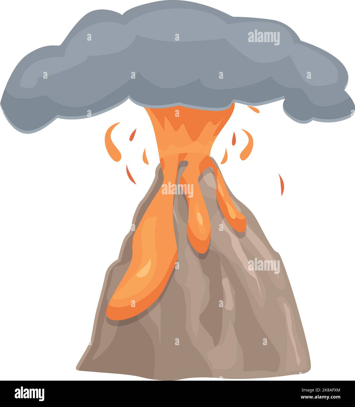 Vulcano Icon Cartoon-Vektor. Vulkanausbruch. Natürliche Explosion Stock Vektor