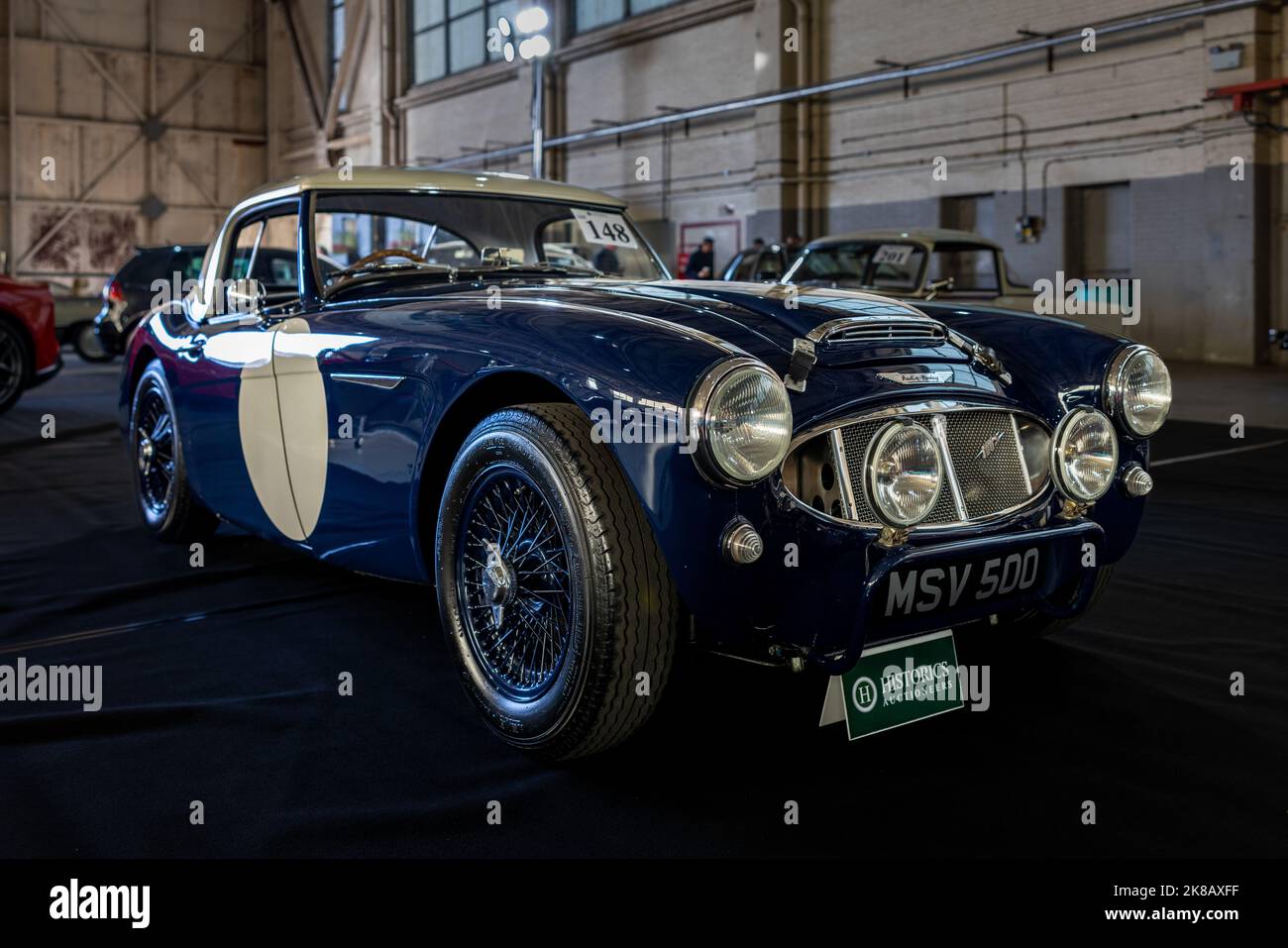 1958 Austin Healey 100-6 ‘MSV 500’ bei den Historics Classic & Sportscar Auctioneers, die am 24.. September 2022 im Bicester Heritage Center abgehalten wurden Stockfoto