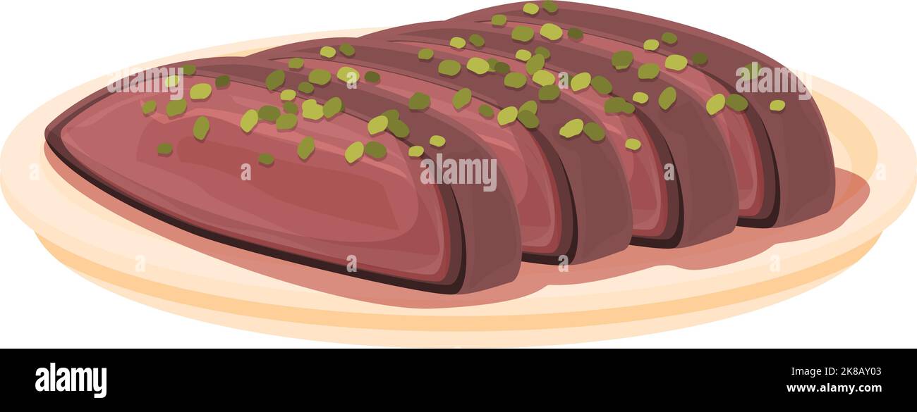 Kochtes Fleisch Symbol Cartoon-Vektor. Abendmenü. Frisches Mittagessen Stock Vektor