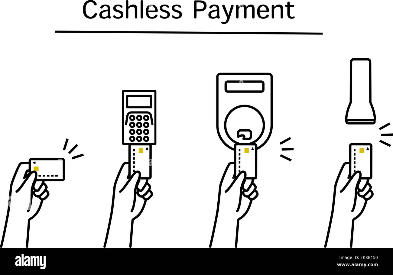 Bargeldloses, bargeldloses Bezahlen mit Kreditkarte Stock Vektor