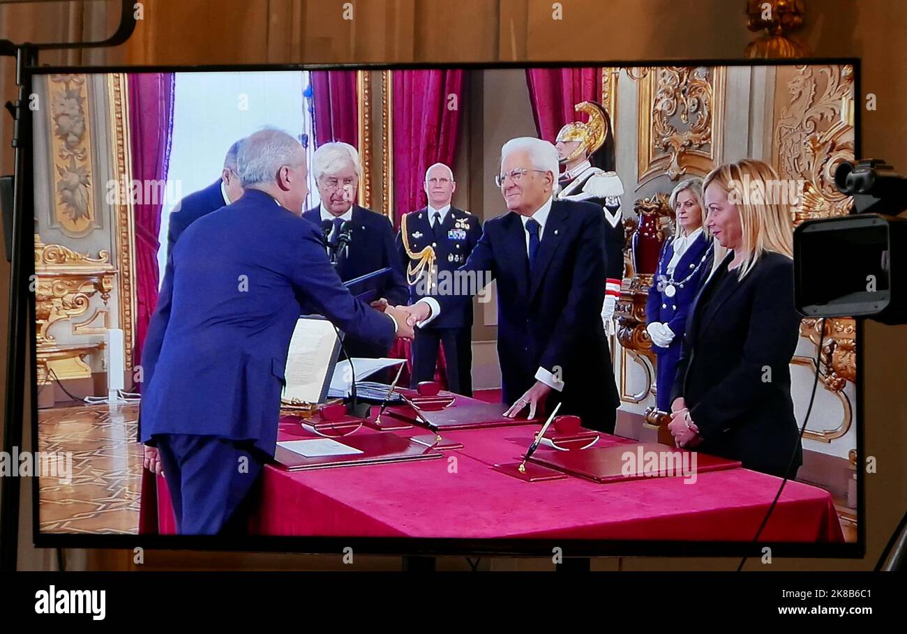Rom, Italien. 22. Oktober 2022. Der Präsident der Italienischen ... Rom, Italien. 22. Oktober 2022. Der Präsident der Italienischen ...