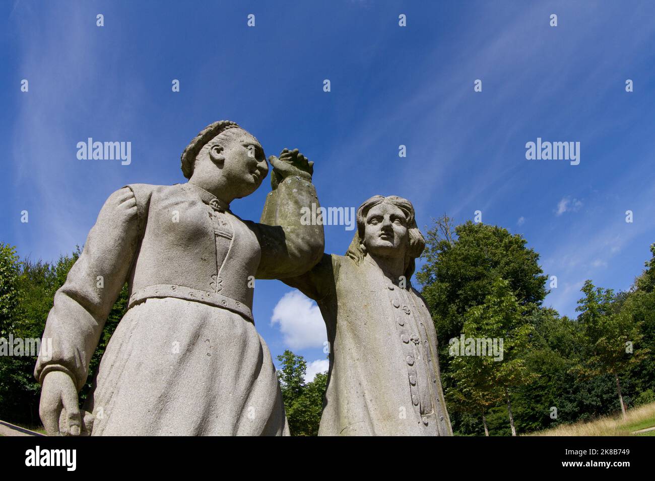 Skulpturen Teil der 70 Skulpturen von norwegischen und faroesischen Bauern und Fischern, die ursprünglich von J.G. geschnitzt wurden Grund im Schloss Fredensborg in Dänemark Stockfoto