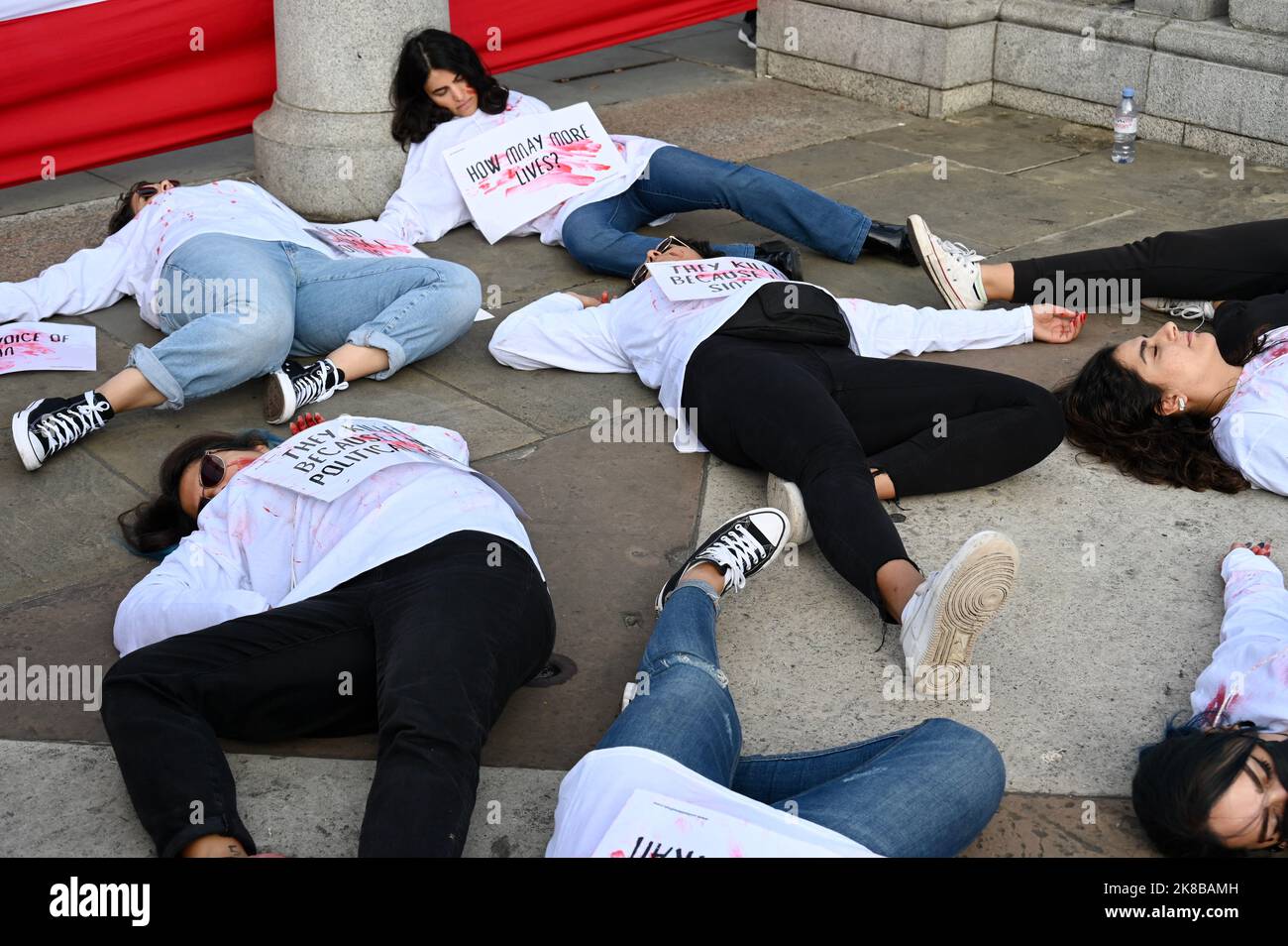 London, Großbritannien. 22. Okt 2022. Nach dem Tod von Mahsa Alnini durch die Moralpolizei in Teheran, Iran, setzten sich die Proteste in Zentral-London fort. Kredit: michael melia/Alamy Live Nachrichten Stockfoto