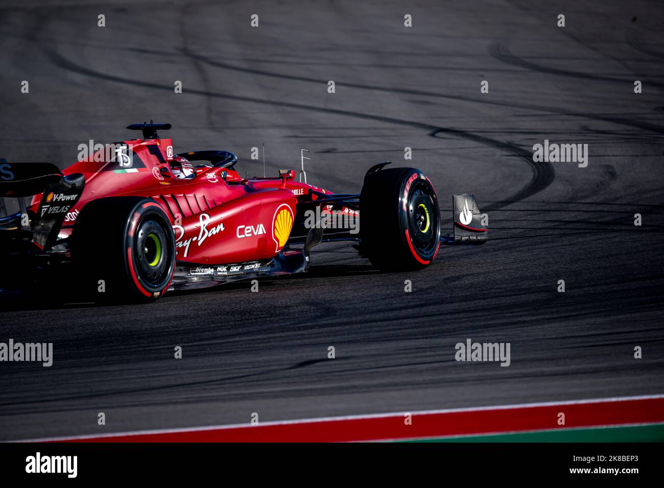 Austin, Texas, USA, 22.. Oktober 2022, Charles Leclerc, Von Monaco aus startet die Scuderia Ferrari. Training, Runde 19 der Formel-1-Meisterschaft 2022. Kredit: Michael Potts/Alamy Live Nachrichten Stockfoto