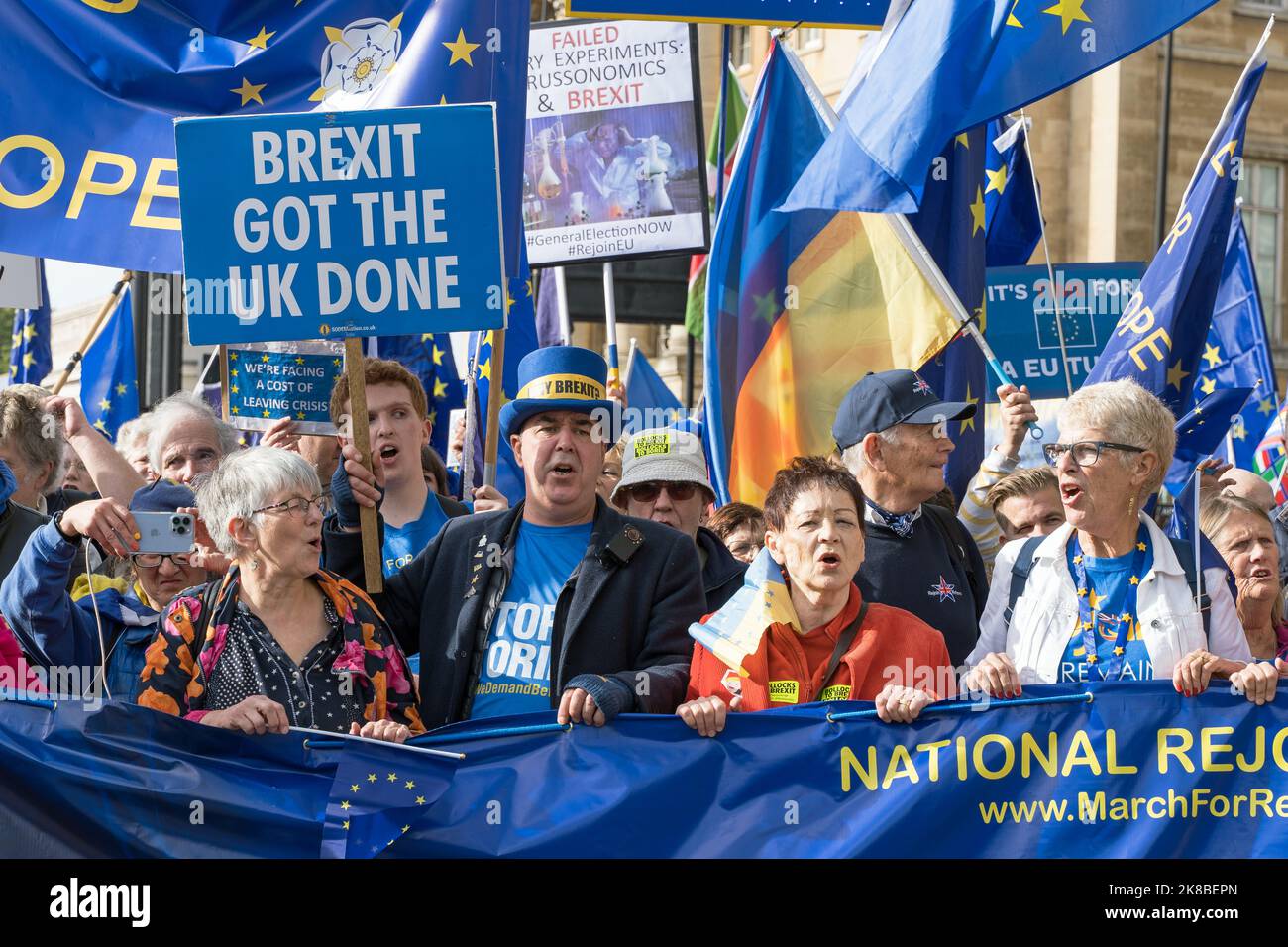 protestmarsch für Großbritannien, der Europäischen Union nach dem Brexit beizutreten. London - 22.. Oktober 2022 Stockfoto