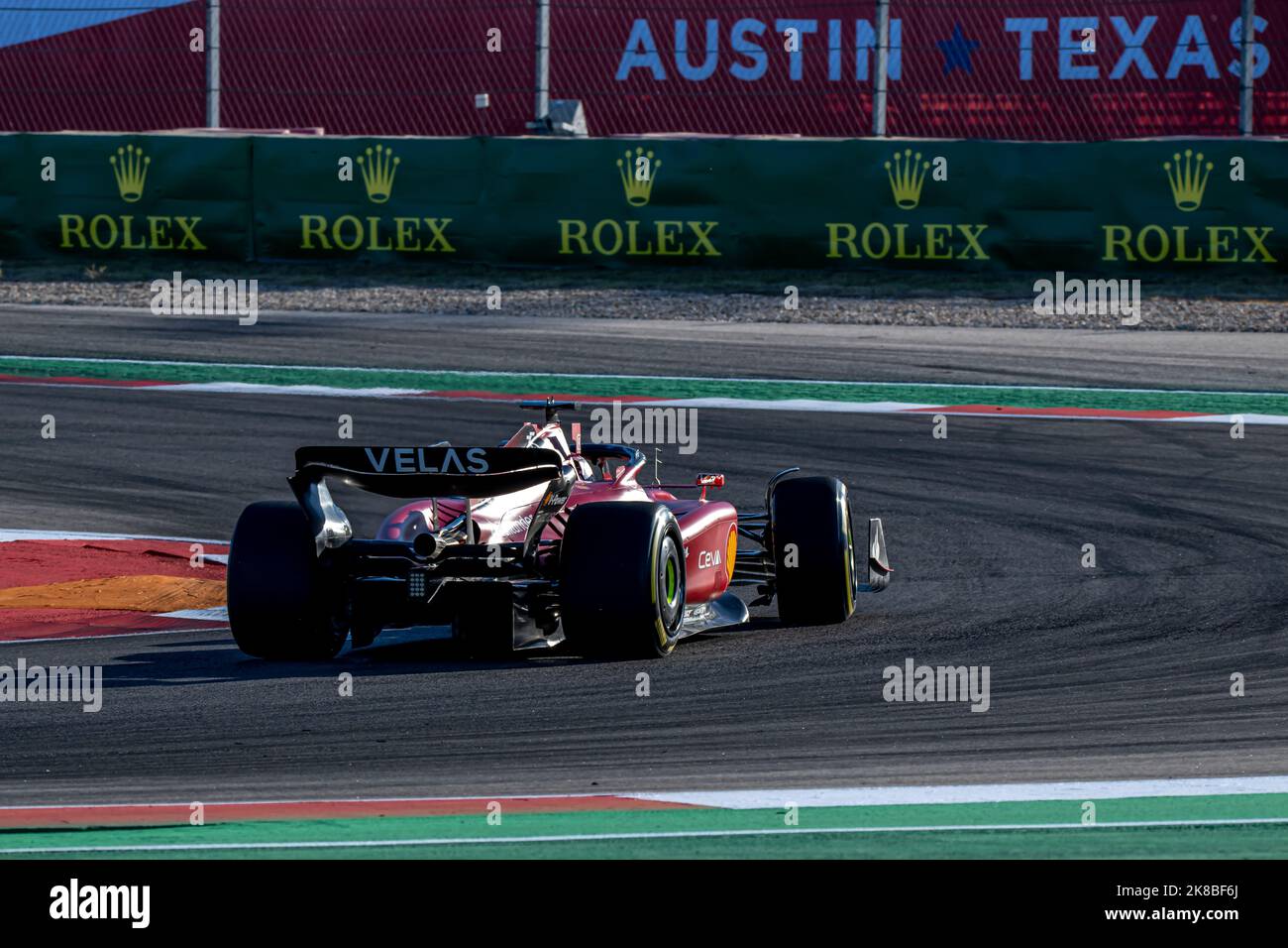 Austin, Texas, USA, 22.. Oktober 2022, Charles Leclerc, Von Monaco aus startet die Scuderia Ferrari. Training, Runde 19 der Formel-1-Meisterschaft 2022. Kredit: Michael Potts/Alamy Live Nachrichten Stockfoto