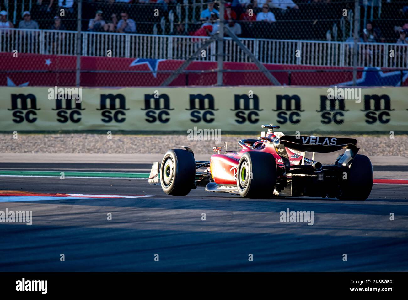Austin, Texas, USA, 22.. Oktober 2022, Charles Leclerc, Von Monaco aus startet die Scuderia Ferrari. Training, Runde 19 der Formel-1-Meisterschaft 2022. Kredit: Michael Potts/Alamy Live Nachrichten Stockfoto