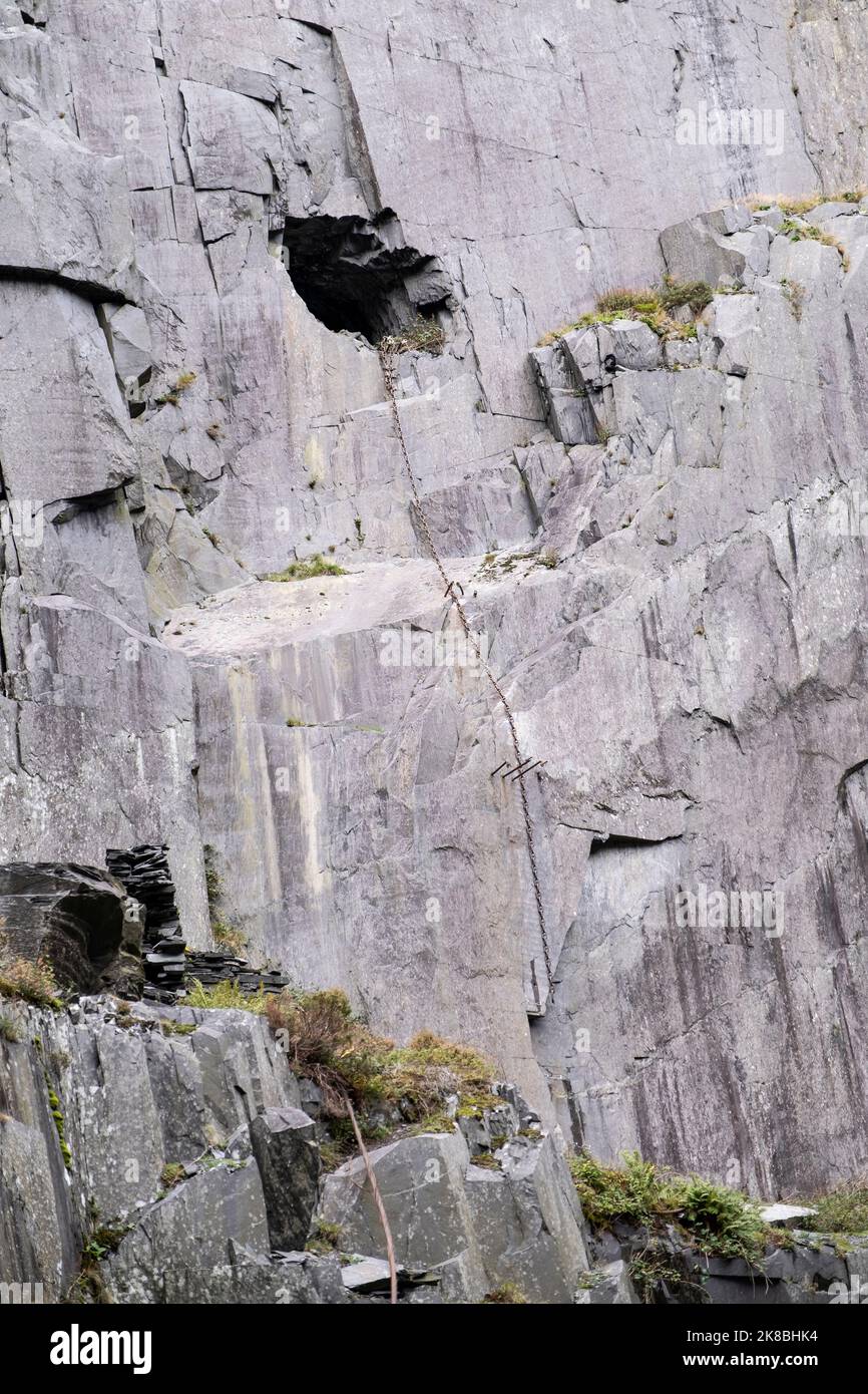 Dinorwic Slate Quarry, zwischen den Dörfern Dinorwig und Llanberis, Snowdonia, Nordwales, Großbritannien. Stockfoto