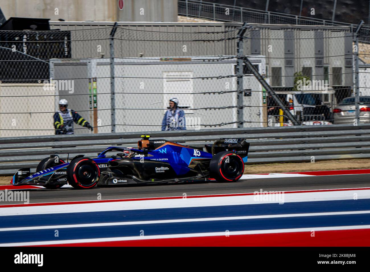 Austin, Texas, USA, 22.. Oktober 2022, Logan Sargeant nimmt am Training Teil, am 19. Lauf der Formel-1-Meisterschaft 2022. Kredit: Michael Potts/Alamy Live Nachrichten Stockfoto