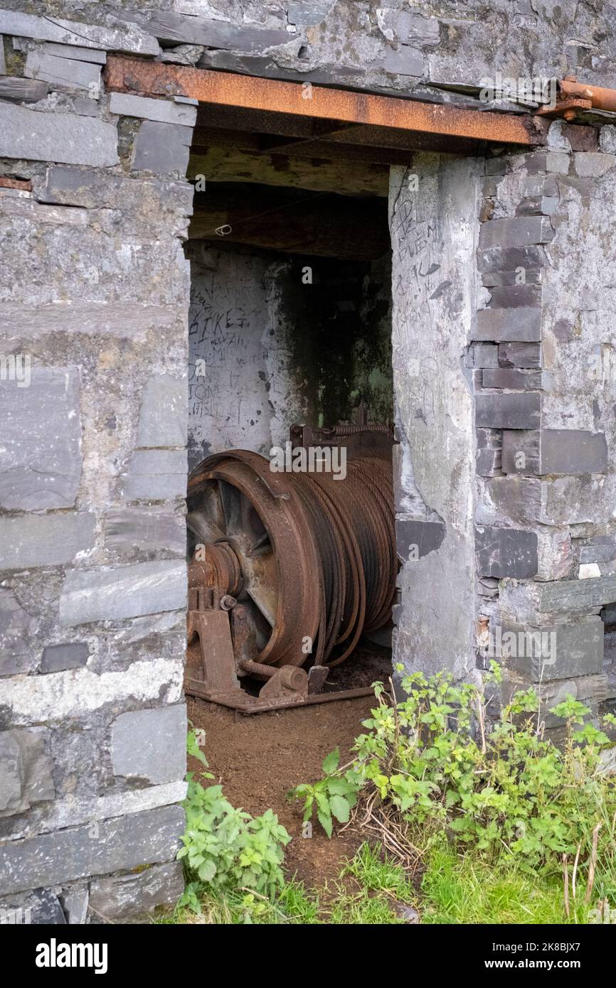 Dinorwic Slate Quarry, zwischen den Dörfern Dinorwig und Llanberis, Snowdonia, Nordwales, Großbritannien. Stockfoto